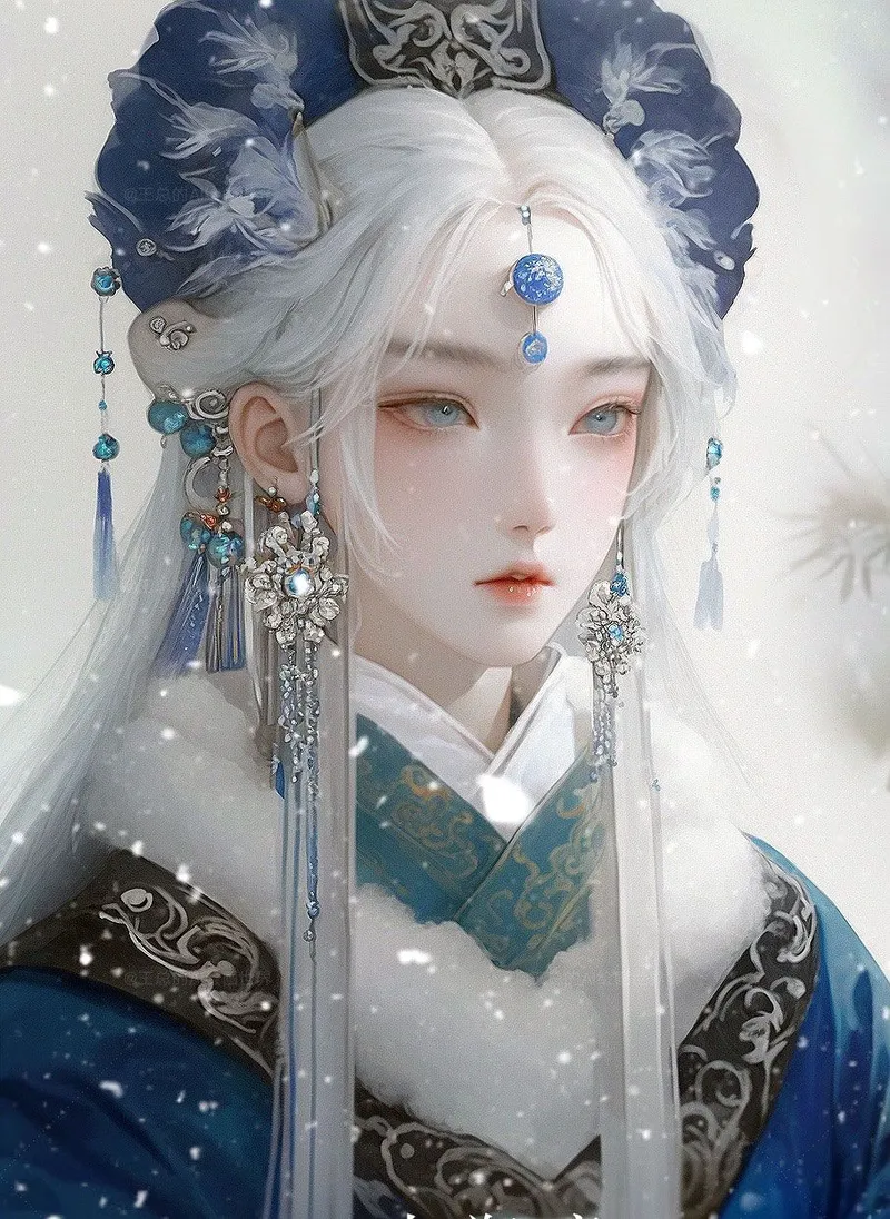 A little art in avatar of beautiful female anime portrait