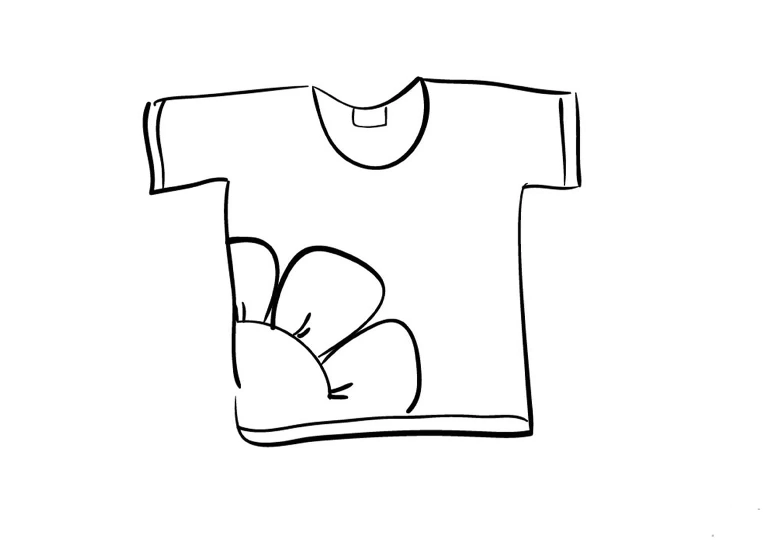 Coloring the shirt helps children learn to draw shapes and color creative