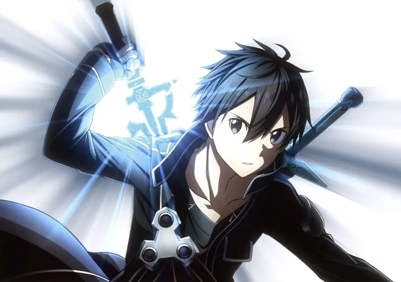 Hình ảnh anime Kirito sắc nét đến từng chi tiết, thể hiện phong cách đầy sức hút.