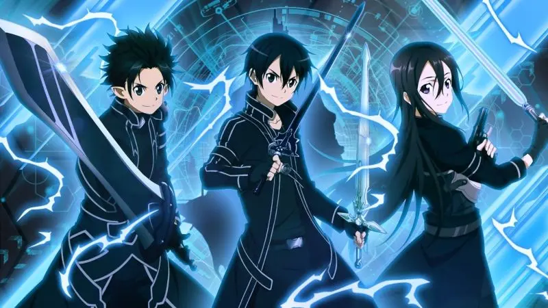 Bức ảnh Kirito trong anime tràn đầy khí chất chiến binh.