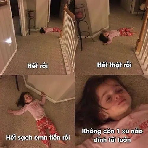 Meme hết tiền và khuôn mặt hài hước