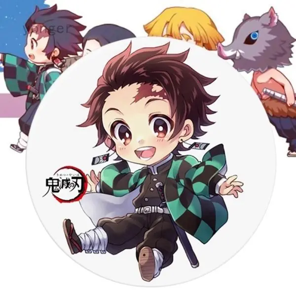 Kimetsu Yaiba Chibi Ảnh của Tengen Uzui và một cặp thanh kiếm