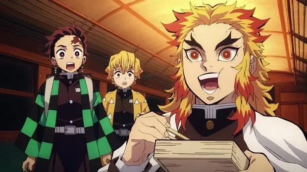 Bức ảnh Kimetsu Yaiba Chibi của Nezuko mỉm cười rực rỡ bởi ngọn lửa