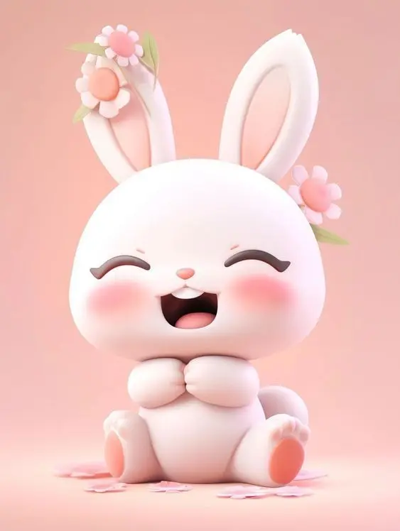 Active Rabbit Avatar với biểu cảm đáng ngạc nhiên, thú vị và đáng yêu.