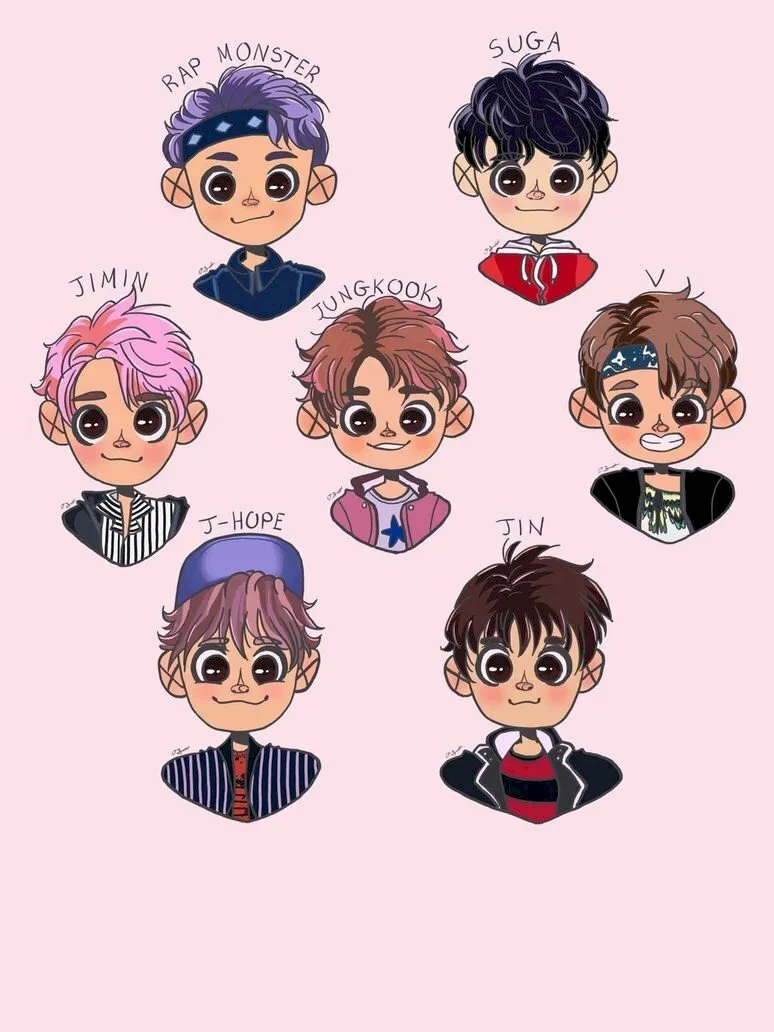 Tải xuống BTS Chibi siêu dễ thương để làm hình nền yêu thích của bạn!