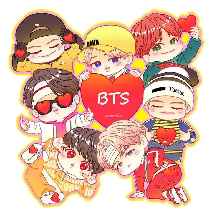 Tải xuống hình ảnh BTS Chibi để tạo ảnh bìa độc đáo.