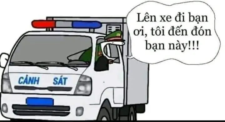 Meme tài xế cảnh sát lái xe vui nhộn