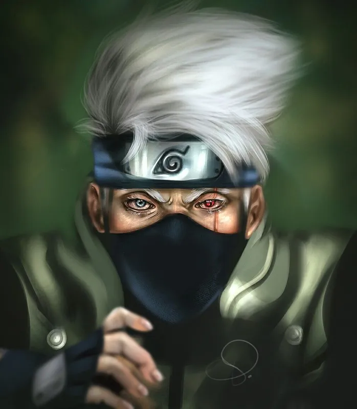 Hình ảnh Kakashi Hatake với Sharingan rất mạnh mẽ và bí ẩn