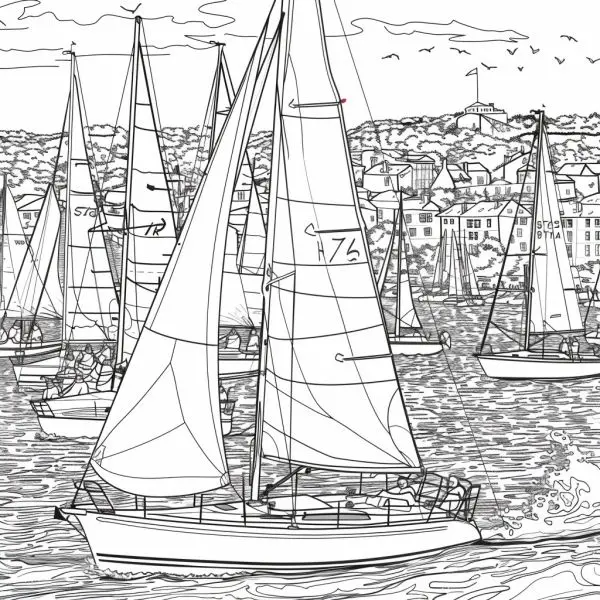 Coloring the boat racing festival: Interesting way to connect the family.