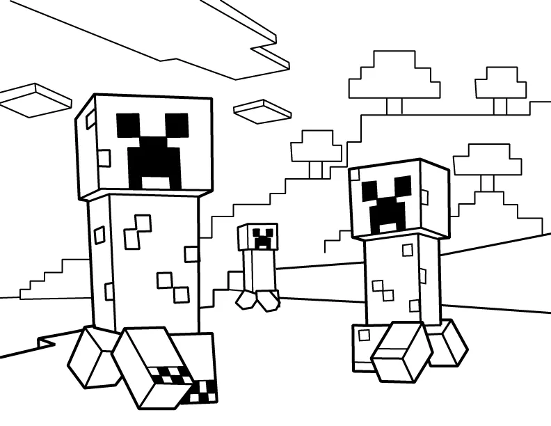 Coloring Minecraft - Useful activity helps children develop creative thinking.