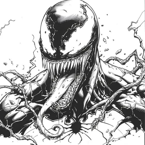 Download the most beautiful Venom coloring paintings for Marvel fans.