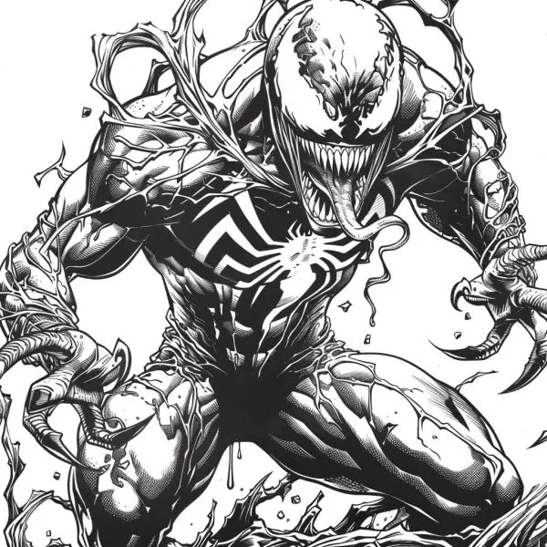 The most beautiful Venom color painting in 2024, helping children to love Marvel more.