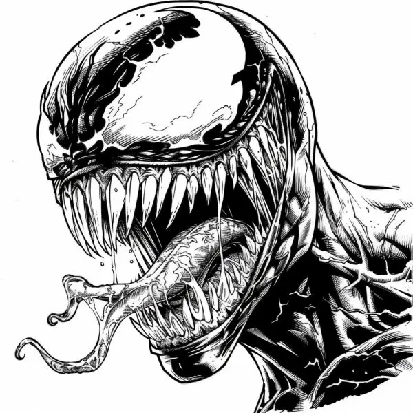 Discover Venom's strength through unique and attractive coloring paintings.