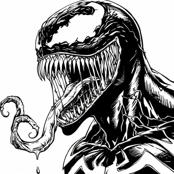 Baby Venom will not be able to resist this coloring painting!