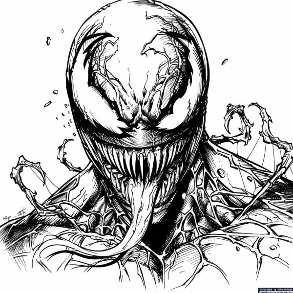 Coloring Venom: Useful activity helps children understand more about the character.