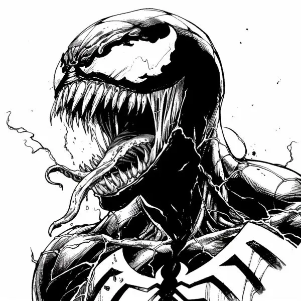 Baby will enjoy the impressive Venom coloring painting.