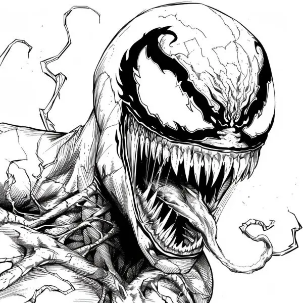 Venom coloring paintings are vivid - help children learn creativity easily.