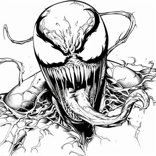 The most beautiful Venom coloring painting - a good way for children to love art.