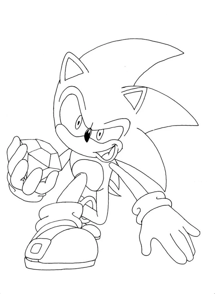 Coloring Sonic - Useful activity helps children develop painting thinking.