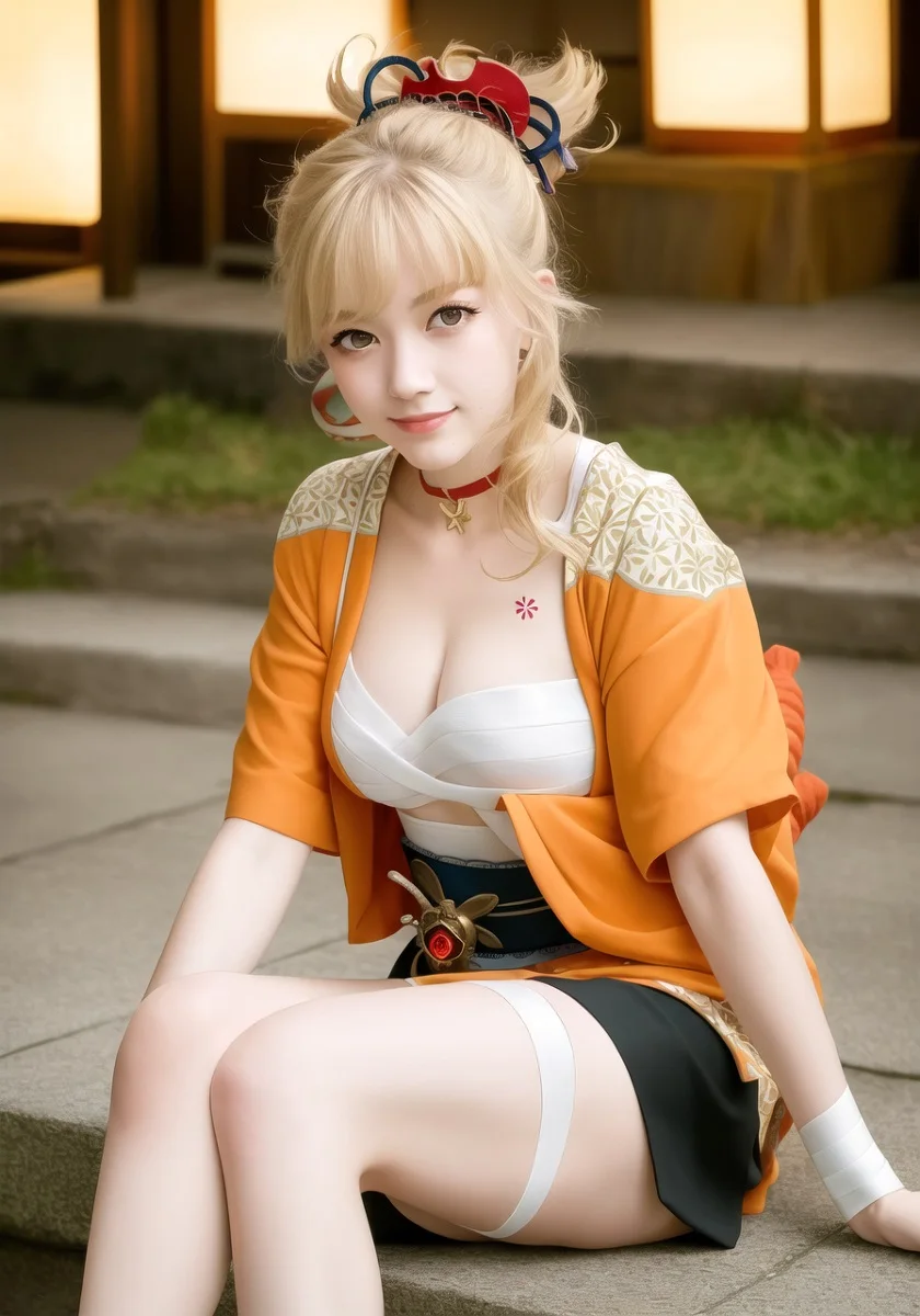 Cô gái cosplay đầy màu sắc và quyến rũ.