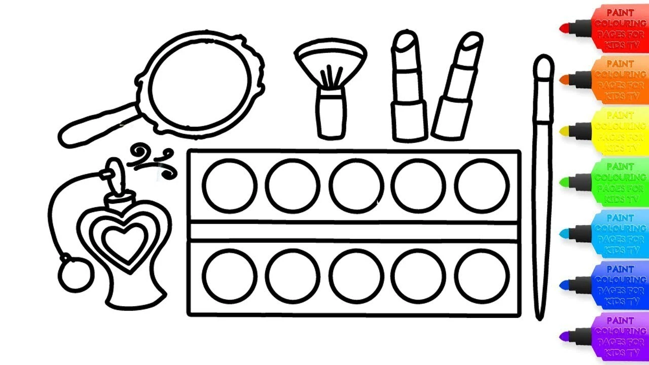 Vẽ tranh với đồ chơi trang điểm đa dạng