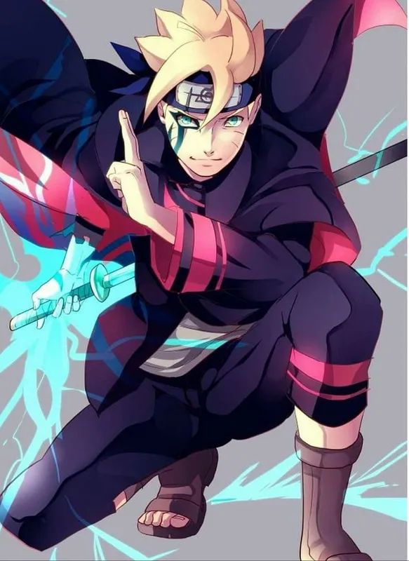 Hình ảnh của Boruto Uzumaki với phong cách ninja hiện đại