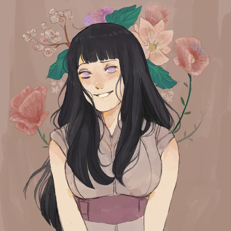 Ảnh Hinata Hyuga với đôi mắt nhẹ nhàng và yêu thương