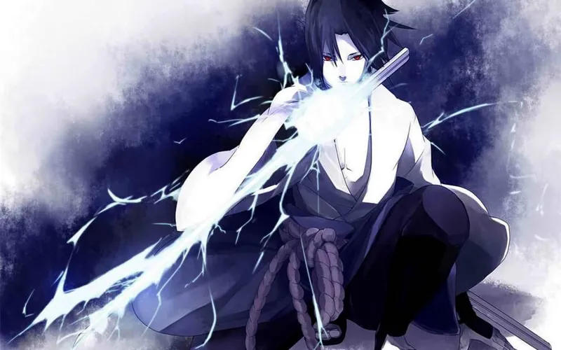 Ảnh Sasuke Uchiha mạnh mẽ với Sharingan hấp dẫn