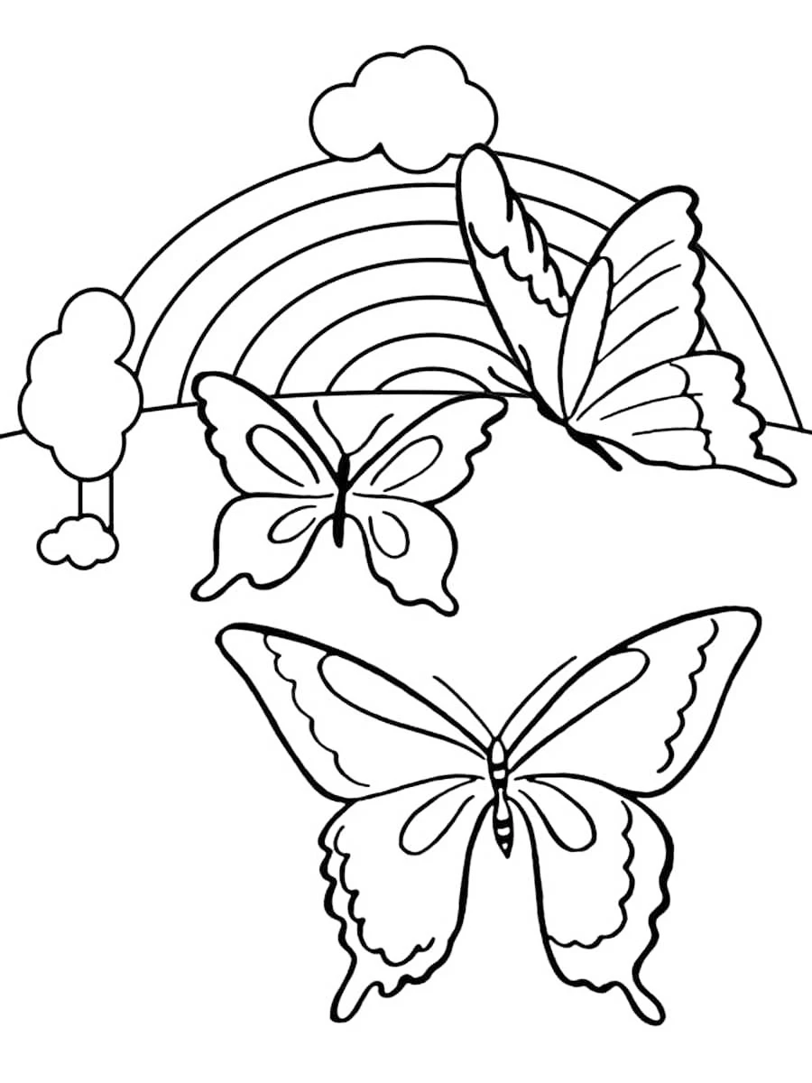 Baby will be fascinated with the funny and cute butterfly coloring paintings.