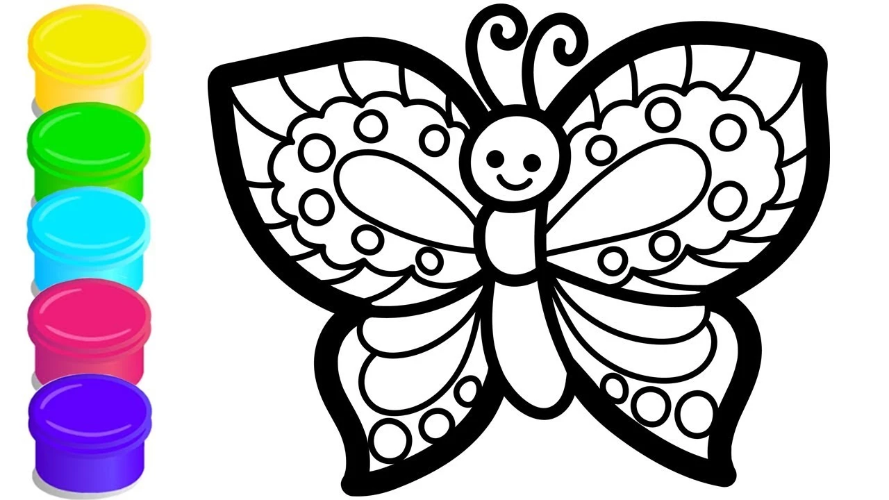 Discover the beautiful butterfly coloring paintings, baby will be fascinated!