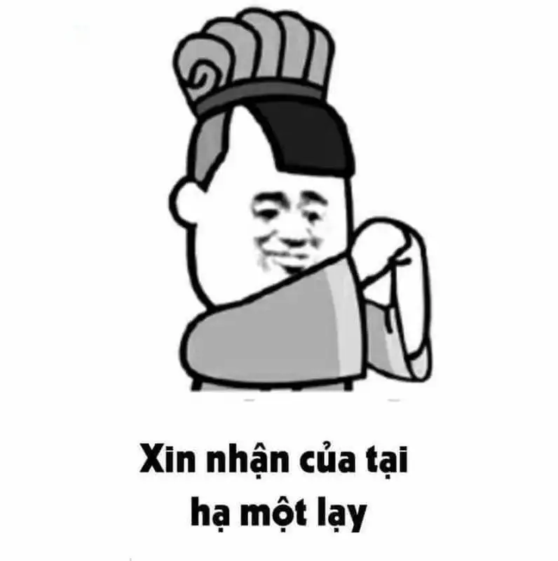 Meme cúi đầu với năng lượng tích cực