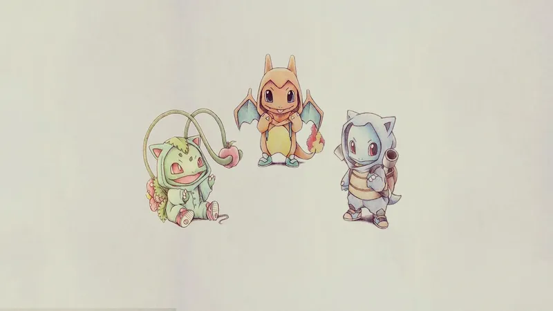 Tải xuống hình ảnh Pokemon Chibi dễ thương để làm mới hình nền.