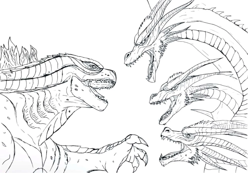 Baby will love Godzilla coloring full of power and easy to paint.