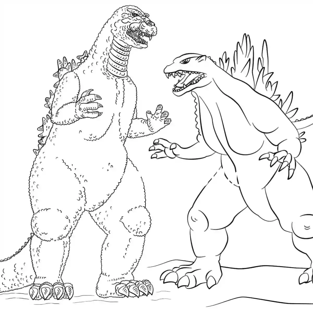 Babies will be excited with the majestic and vivid Godzilla coloring painting.