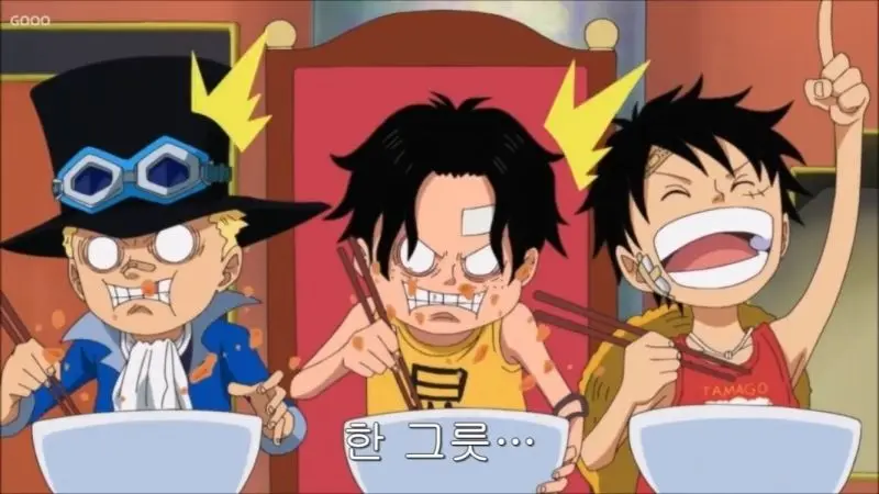 Hình ảnh của Luffy với phong cách vui nhộn