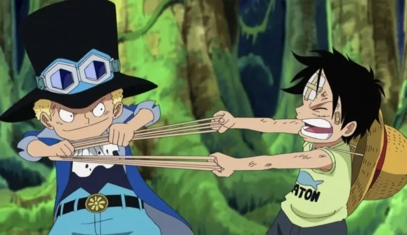 Luffy khi một đứa trẻ tượng trưng cho ý chí bất khuất