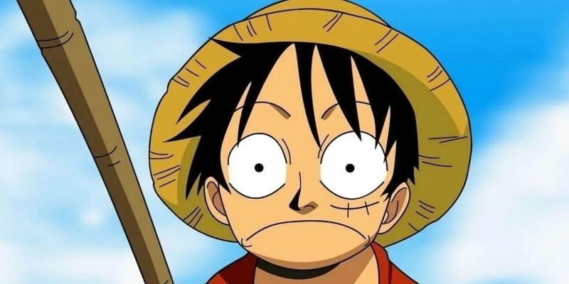 Luffy còn trẻ với nụ cười rạng rỡ đầy lạc quan