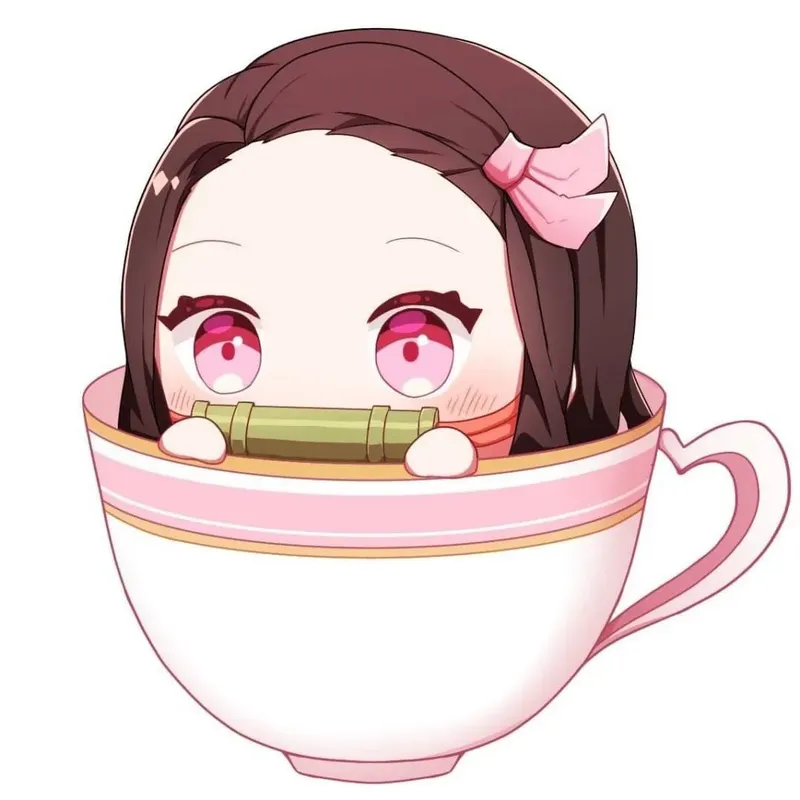 Hình ảnh Nezuko Chibi rất hài hước, cực kỳ phù hợp cho bộ sưu tập anime.