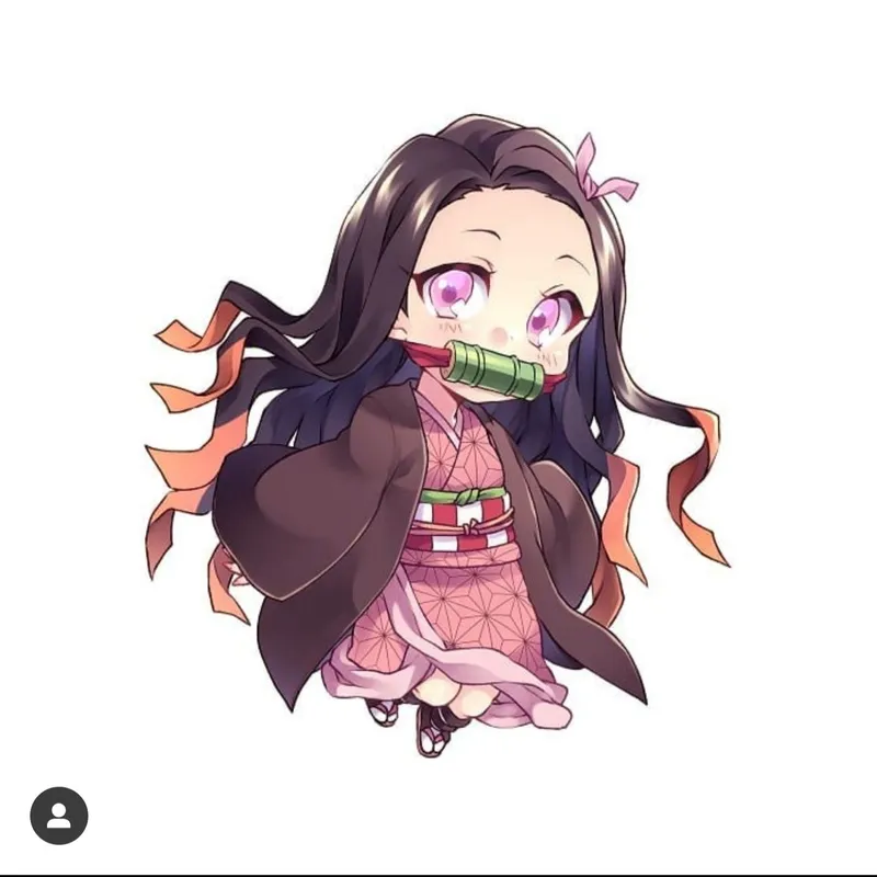 Nezuko Chibi dễ thương với một hộp tre độc ​​đáo trên lưng.