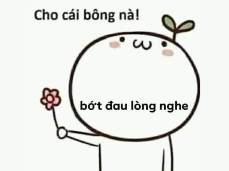 Meme cho một bông hoa thoải mái, hài hước