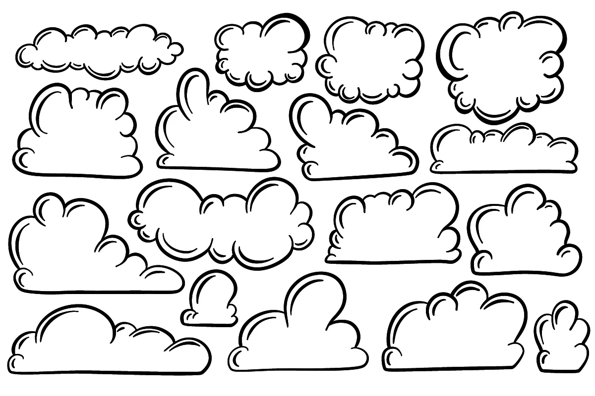 Coloring clouds - Interesting educational activities for all children.