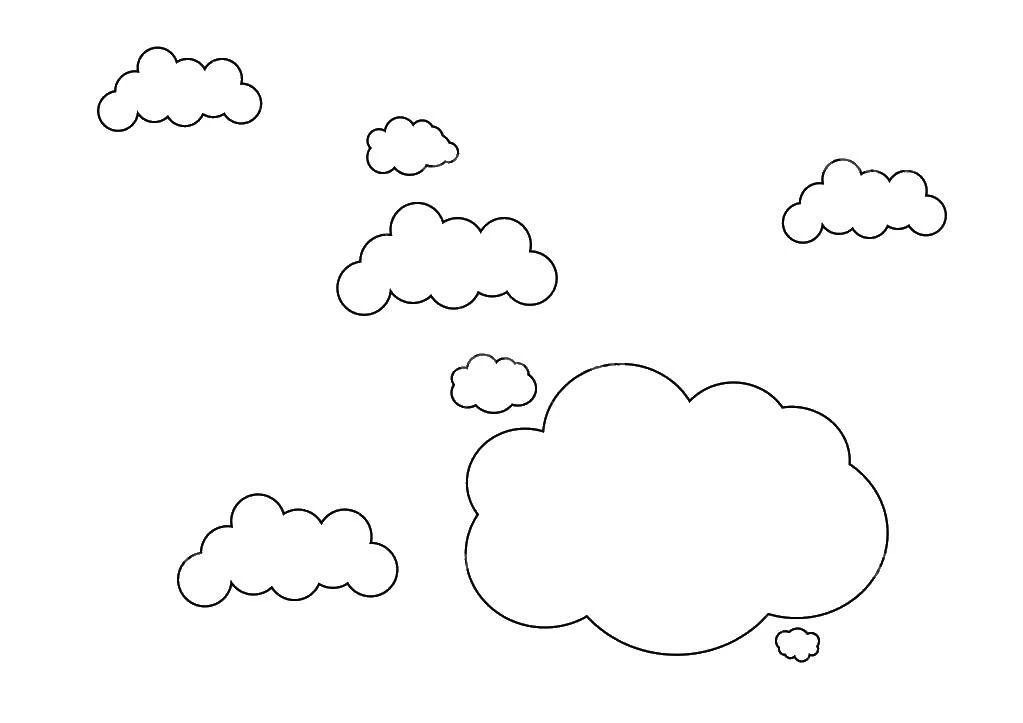 Coloring clouds - Children learn to color through every lovely small detail.