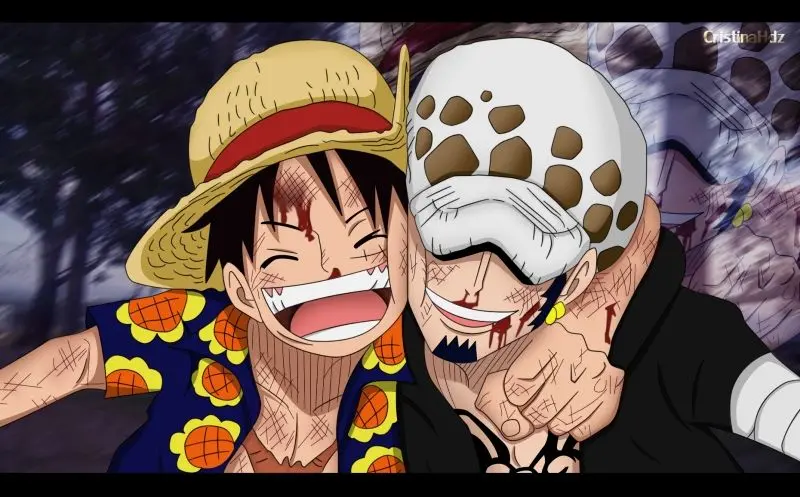 Ảnh anime luffy và bạn đồng hành trung thành.