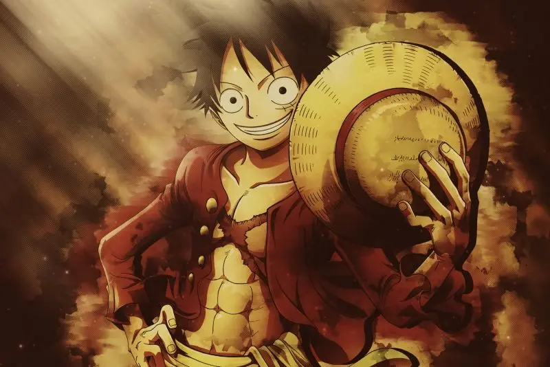 Hình ảnh của Luffy một mình cho thấy ý chí kiên cường.