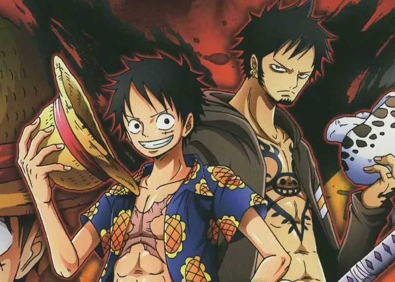 Sự đoàn kết giữa Luffy và bạn bè thông qua các bức ảnh anime.