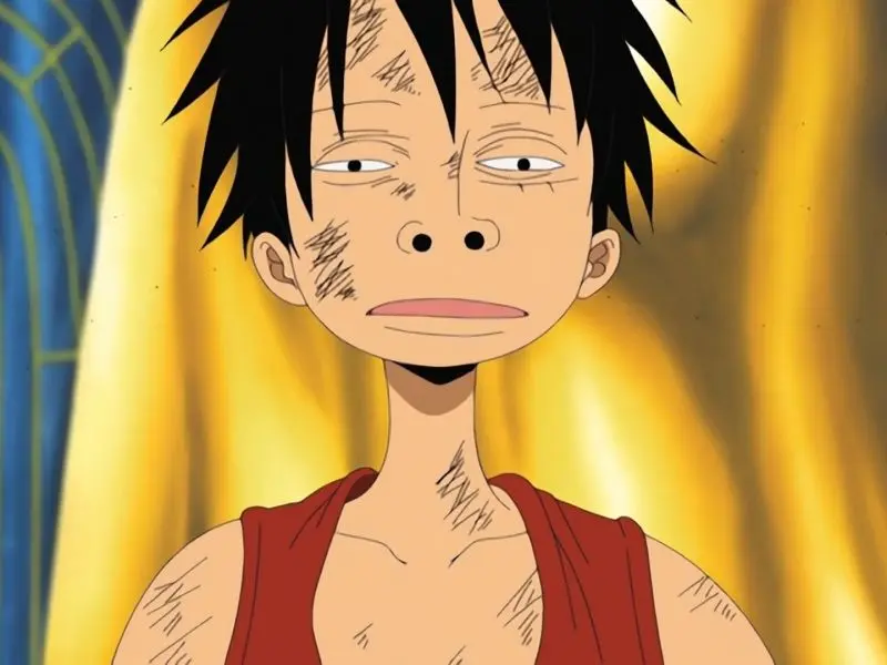 Luffy một mình và suy nghĩ sâu sắc thông qua các bức ảnh anime.