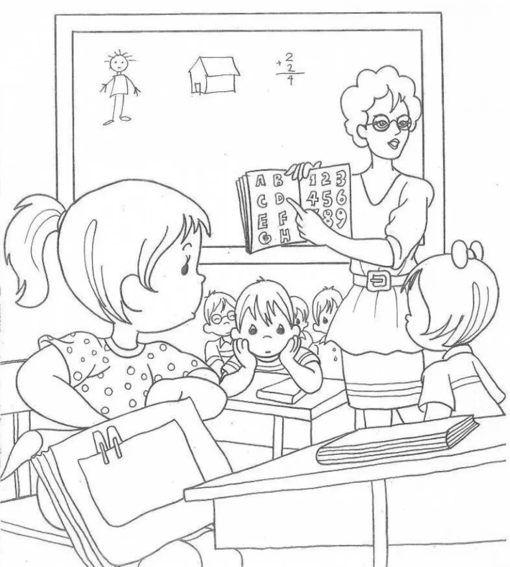 Download the teacher to color the teacher for free, your baby will be creative and unlimited.