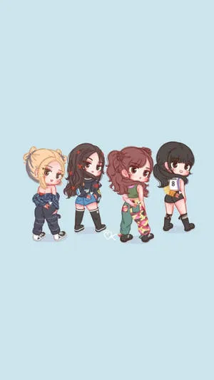 Nhìn vào hình ảnh Chibi Blackpink với biểu cảm hài hước.