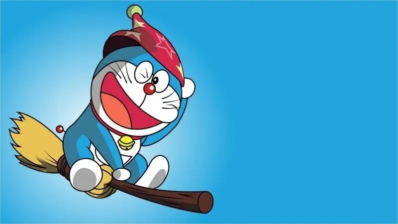 Doraemon dễ thương làm một hình nền sống động cho máy tính