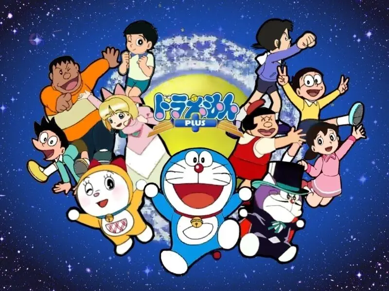 Doraemon dễ thương làm một hình nền máy tính xách tay sống động